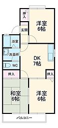 ヴィラサンテーヌ 3DKの間取図画像