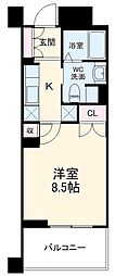 名鉄瀬戸線 清水駅 徒歩4分の賃貸マンション 2階1Kの間取り