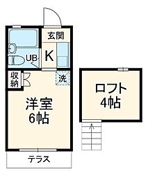ロフティーグレース 1階1Kの間取り