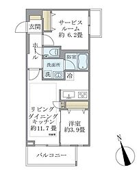 カールスルーエ吉祥寺 1階1SLDKの間取り