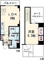 メゾンヌーヴェル 5階1LDKの間取り