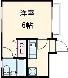 メゾンアヤキ 1階1Kの間取り