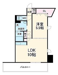 ヴァンヴェルデ西京極 4階1LDKの間取り
