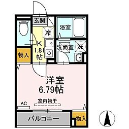 東京メトロ千代田線 綾瀬駅 徒歩10分の賃貸アパート 3階1Kの間取り