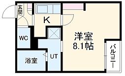 JR東海道本線 大高駅 徒歩7分の賃貸アパート 3階1Kの間取り