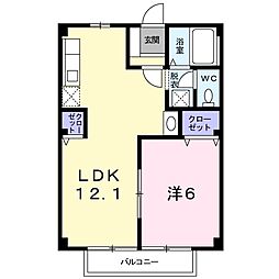 メゾンK1 1LDKの間取図画像