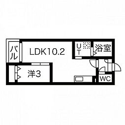 JR関西本線 春田駅 徒歩10分の賃貸アパート 2階1LDKの間取り