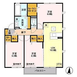 パセーオ 1階3LDKの間取り
