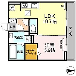 ciel太閤通 3階1LDKの間取り