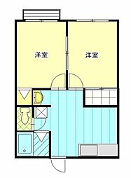 マルマツハウス 1階2DKの間取り