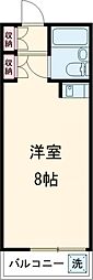 東急田園都市線 桜新町駅 徒歩11分の賃貸マンション 2階ワンルームの間取り