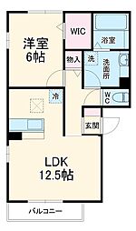 ルシオール ＹＡＭＡＤＡ 1階1LDKの間取り