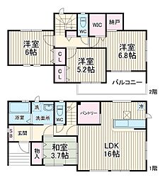 JR東北本線 栗橋駅 徒歩9分の賃貸一戸建て 1階4LDKの間取り