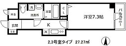 Osaka Metro谷町線 東梅田駅 徒歩6分の賃貸マンション 5階1Kの間取り