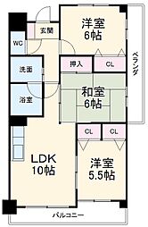 ニューパーク芝 2階3LDKの間取り