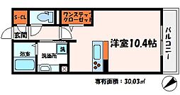 京阪本線 古川橋駅 徒歩8分の賃貸アパート 2階ワンルームの間取り