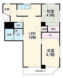 名古屋市営鶴舞線 原駅 徒歩4分の賃貸マンション 3階2LDKの間取り