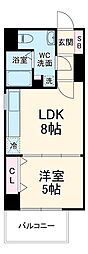ORYZA三条西洞院 7階1LDKの間取り