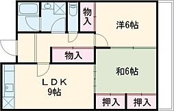 フラット8 2階2LDKの間取り