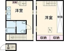 コミチテラス大岡山 2階1LDKの間取り