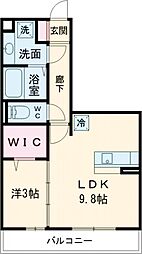 ラフィーネMatsunami 1LDKの間取図画像