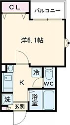 ログリア 1階1Kの間取り