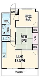 名古屋市営鶴舞線 塩釜口駅 徒歩24分の賃貸マンション 4階2LDKの間取り