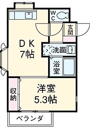 名古屋市営東山線 東山公園駅 徒歩13分の賃貸マンション 3階1DKの間取り