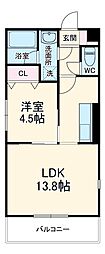 名古屋市営鶴舞線 平針駅 徒歩4分の賃貸マンション 1階1LDKの間取り