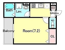 ジーメゾン薬園台 1Kの間取図画像