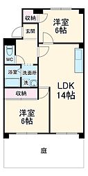 メゾンドール小島 1階2LDKの間取り