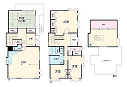 中峠台戸建て 1階4LDKの間取り