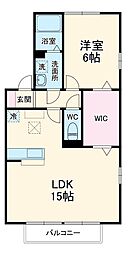 ファミーユ神ノ倉 1階1LDKの間取り