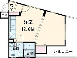 ドゥーエ阿佐ヶ谷 2階ワンルームの間取り