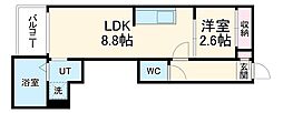 REGALEST下小田井 3階1LDKの間取り