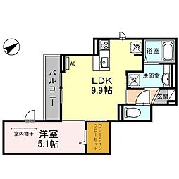 grand soleil 3階1LDKの間取り