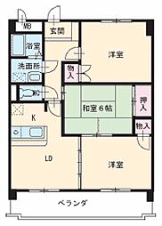 第5田中ビル 2階3LDKの間取り