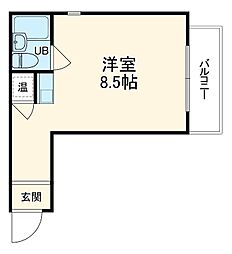 ヴァンベール原 4階ワンルームの間取り
