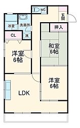 ラカーサ桃山 3階3LDKの間取り