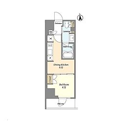 ＬａＳａｎｔｅ　上野 7階1DKの間取り