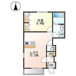JR東海道本線 穂積駅 バス15分 柱本南下車 徒歩7分の賃貸アパート 1階1LDKの間取り