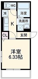 Ｌｉｖｉｎｇ岡崎駅前 3階1Kの間取り