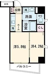 都営三田線 板橋本町駅 徒歩5分の賃貸マンション 10階1DKの間取り