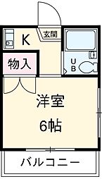 ラフィーネ保呂町 1階1Kの間取り