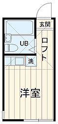 ユナイト横浜ファーストブランチ 2階ワンルームの間取り