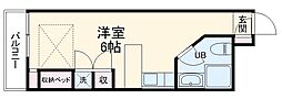 ラ・パルフェ・ド・コンセルト ワンルームの間取図画像