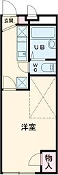 fresh前原 2階1Kの間取り