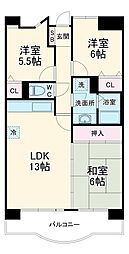 名古屋市営鶴舞線 平針駅 徒歩5分の賃貸マンション 8階3LDKの間取り
