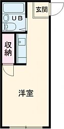 コーポ山王2 2階ワンルームの間取り