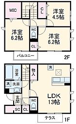 シャルドセジュール 3LDKの間取図画像